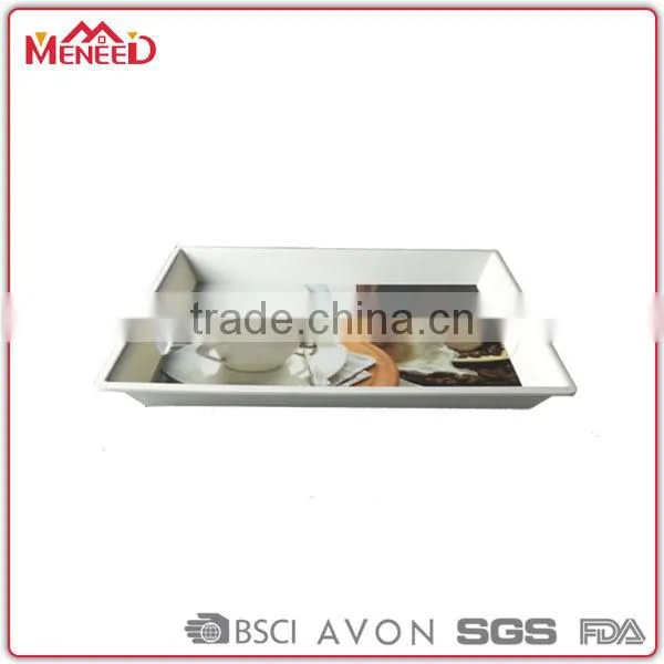 China Factory Direct Melamine Plastic Hotel Coffee Trays With Handles photo-2
