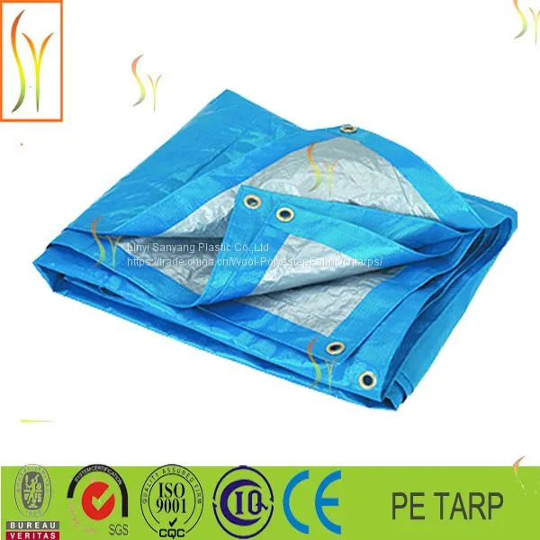 PE Tent Tarpaulin in Various Colors.refugee Shelter,knitted Mesh Tarp photo-4