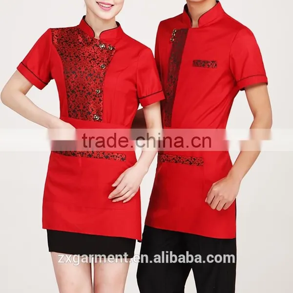 OEM New Design Chinese Hotel Restaurant Uniform Waiter Waitress Uniform photo-2