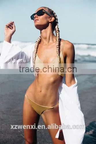 2016 New Style 4 Pure Color Fashion Sexy Girl Bikini Set photo-3