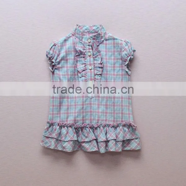 100% Cotton Short Sleeve Topsruffle Pettitop Vest for Baby Clothing