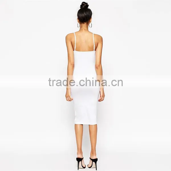 Womens Spaghetti Strap Fancy Midi Cami Fancy Dress, Bodycon Black and White Fancy Dress photo-4