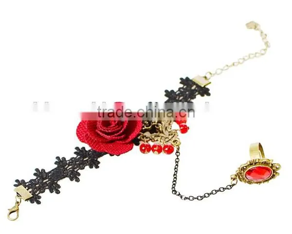 American Export Antique Flower Design Bracelet and Ring Sets Bride Jewelry Set photo-2