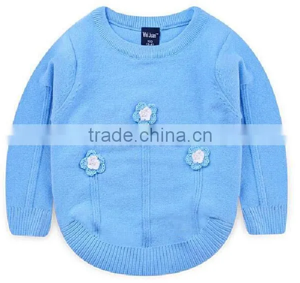 Custom Factory Latest Fancy Embroidered Flower Winter Kids Cottton Sweater photo-5