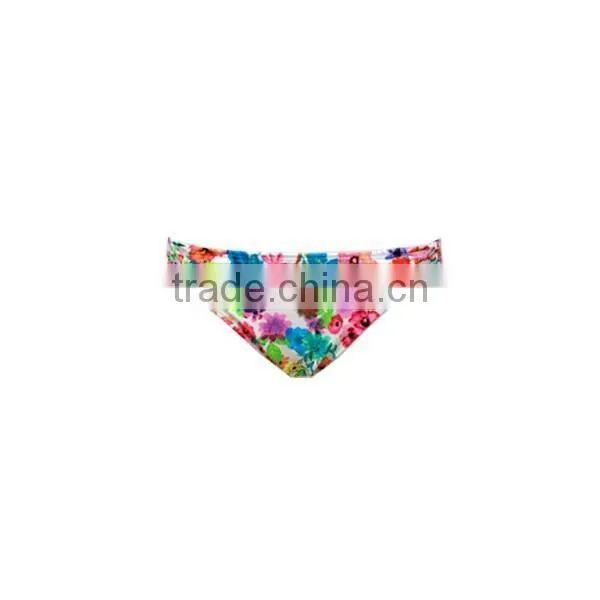 Flora Print Swimsuits,strappy Back Flounce Top With Cheeky Bottom photo-3
