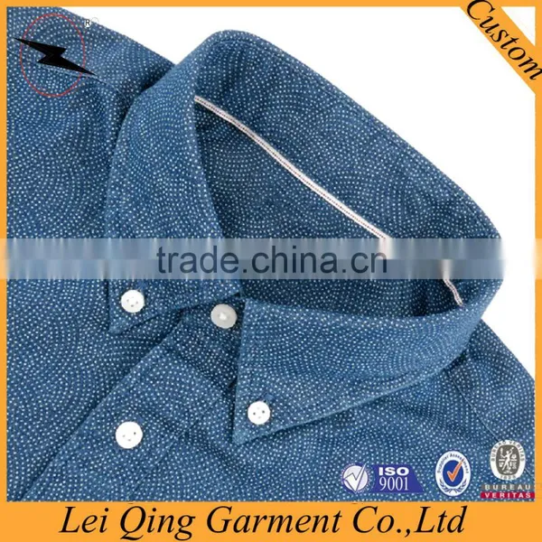 Latest 100% Cotton Slim Fit Denim Cowboy Long Sleeve Casual Men Shirts photo-2