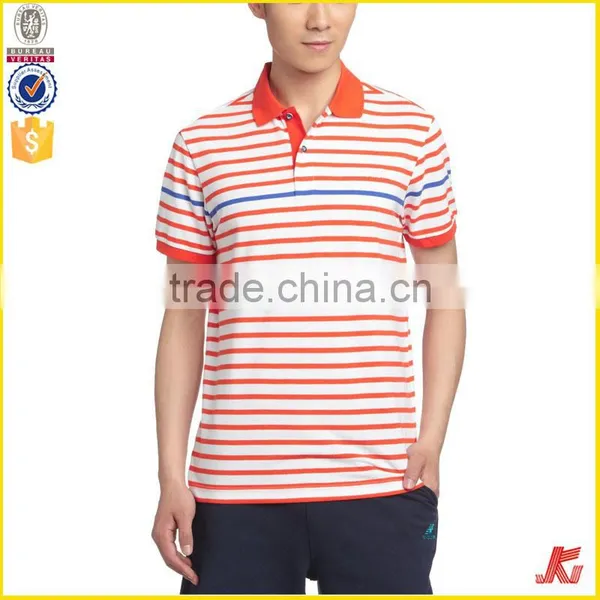 Good Cheap Price 200 Grams Urban 100% Cotton Oem Stripes Print Style Customized Embroidered Logo Polo Shirts for Mens photo-4