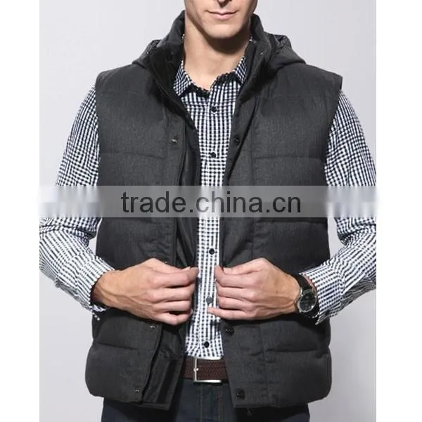 2015 New Fashion Man's Winter Light Down Vest With Hoodie photo-2