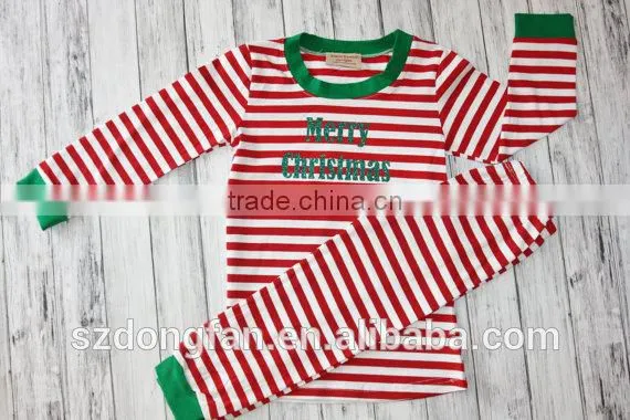 Newborn Baby Christmas Pajamas Red and White Stripe Set Unique Boy or Girl Names Monogram Personalized Sleepwear photo-4