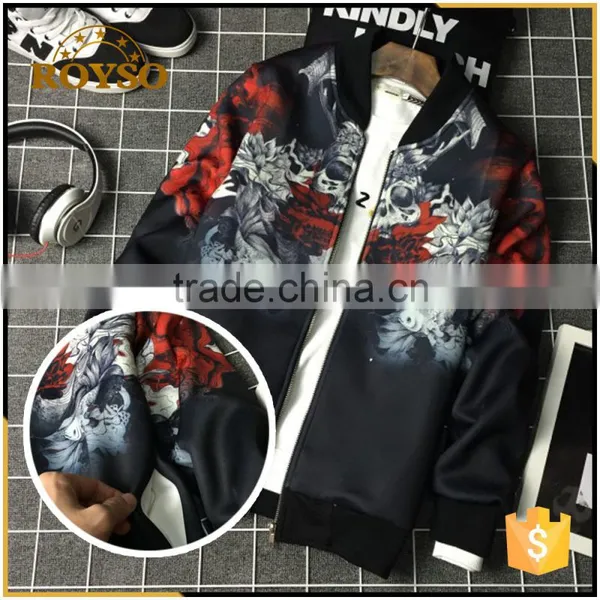 Fashion Polyester Men Jacket Stock Skull Design Men Jacket