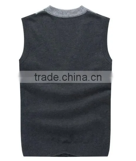 Man Cheap Sleeveless Button Polyester Knitted Sweater Vest With Lowest Price photo-2
