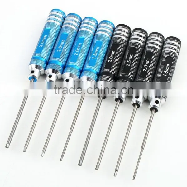 4PCS Hex Screw Driver Tool Kit For RC Helicopter Plane Transmitter Car Blue Brand New
