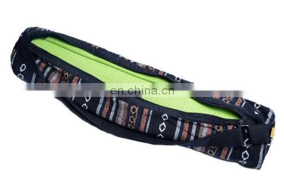 Handmade Yoga Mat Bag Totes Crossbody Bags Zipper With Cotton Lining Ethnic Hand Work Yoga Bag Mat Thai Ikat Cotton Wholesale photo-3