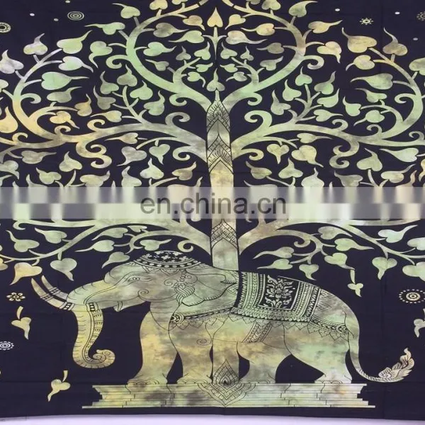 Royal Elephant Indian Wall Hanging Tree Of Life Tapestry Hippie Bedding Beach Throws Bedspread photo-2