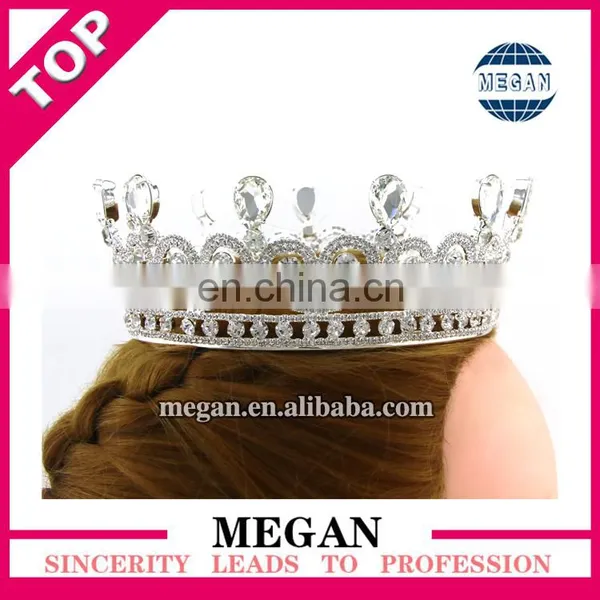 Fashion Crystal Rhinestone Crown Silver Cake Topper Crown photo-3