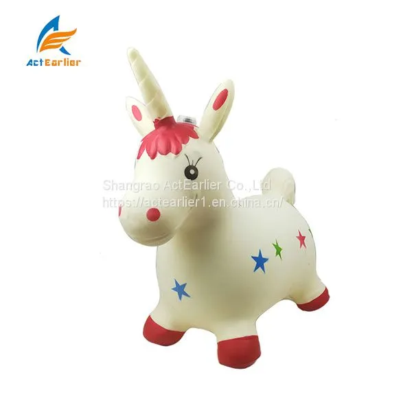 Jumping Horse Hopper- Inflatable Rubber Ride on Bouncing Animal Toys for Kids
