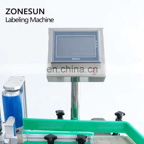 ZONESUN ZS-TB822 Automatic Round Bottle Labeling Machine Label Applicator Food Can Vertical Roll Bottle Sticker Labeling Machine photo-3