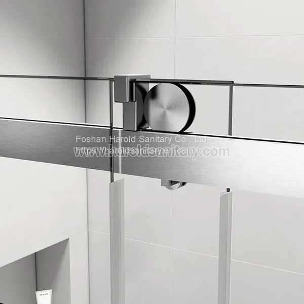 Stainless Steel Soft-Closing Sliding Glass Shower Enclosure photo-2
