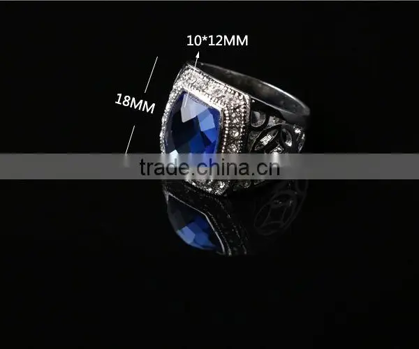 Trendy Silver Plated Blue Sapphire Mens Ring Quality Choice photo-4