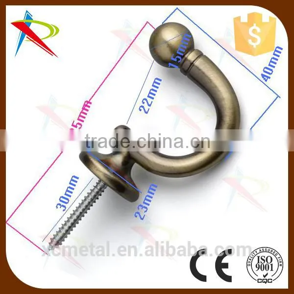 New Fashion Bronze Curtain Tie Back Hooks Half-opened Anti Rust W/ Screws photo-5
