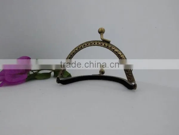 KINGSO 5PCS Retro Metal Frame Purse Coin Bag Kiss Clasp Lock DIY Craft 12.5*5.5 cm Assorted Lotus Bead photo-3