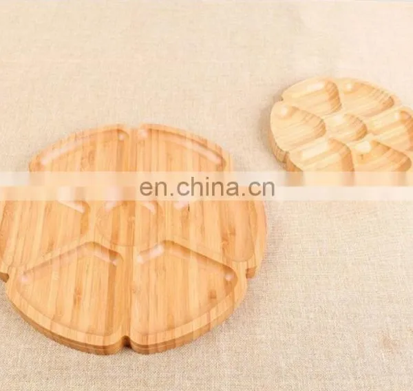 Customized Unique Design Durable Kitchen Divided Food Dry Fruit Bamboo Serving Tray photo-3