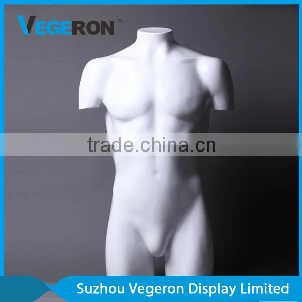 Cheap High Quality Half Body Fiberglass Male Torso Mannequin