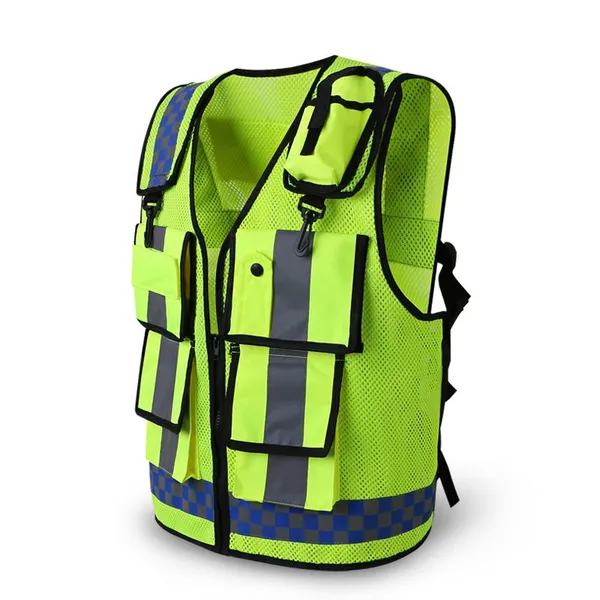 Reflective Vest Warning Security Safety Clothes Vest Road Traffic Group Fluorescent Coat Can be Printed photo-2