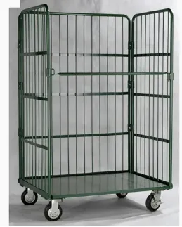 High Quality Warehouse Logistic Storage Trolley/Wire Mesh Trolley photo-2