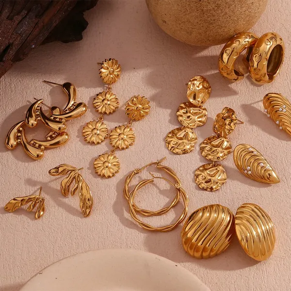 Stainless Steel Earrings OEM/ODM Custom Design Supplier IP Gold Plated Bulk Order photo-2