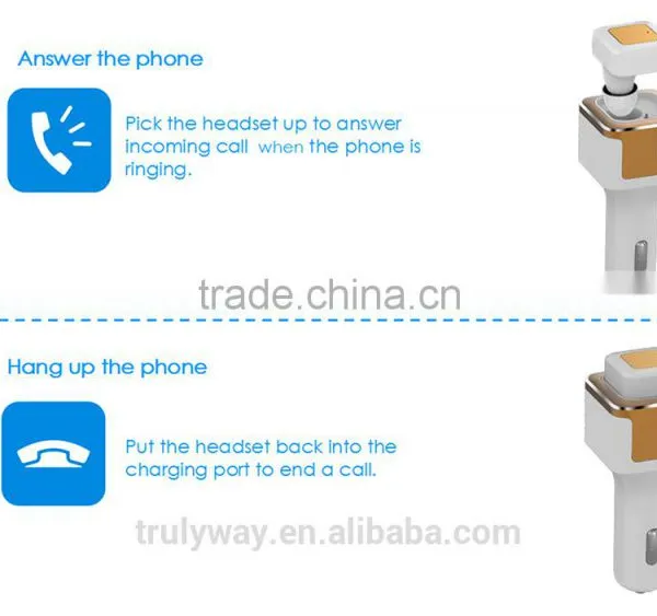 Two USB Output Oxygen Bar Bluetooth Headset Car Charger photo-5