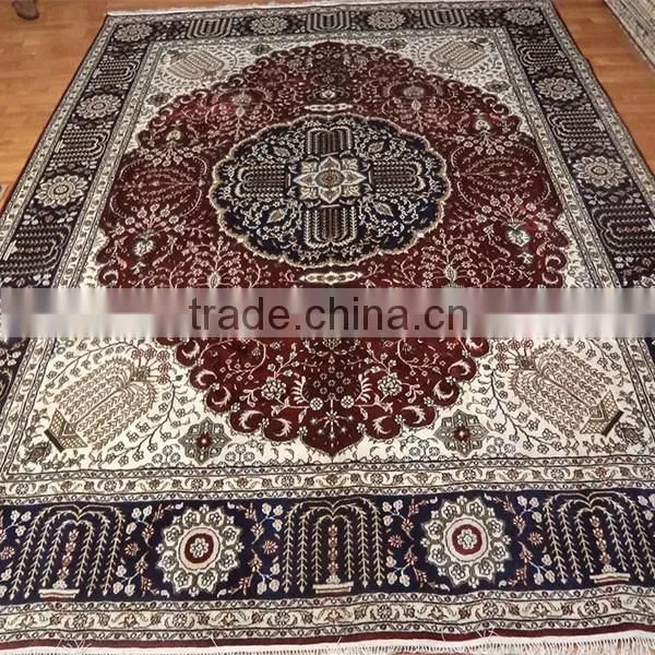 8x10 Foot Hand Knotted Turkish Tribal Cashmere Silk Carpet photo-2