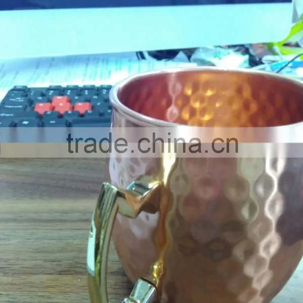 18oz Hammered Pure Copper Mug, Moscow Mule. photo-2
