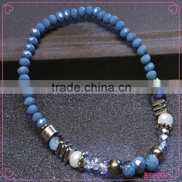 Wholesale Men Ans Women Beads Bracelet Alloy Glass Beads Bracelet