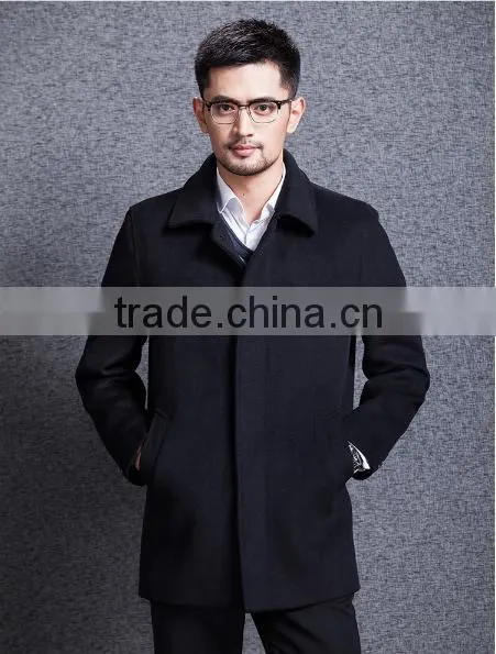Manufacturers Selling Lapel Pure Color of New Fund of 2015 Autumn Winters is Han Edition Tide Male Cashmere Trench Coat on Sale photo-3