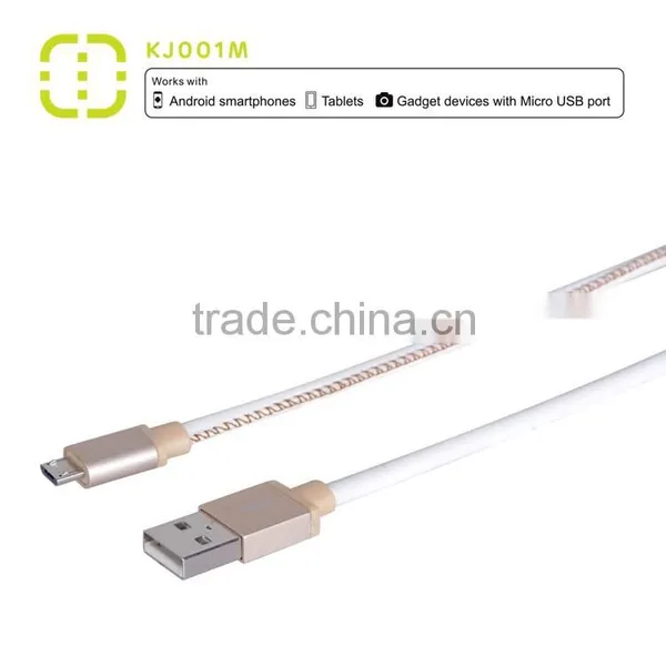 Walnut Micro Leather Charging Cable With Metal Housing photo-2