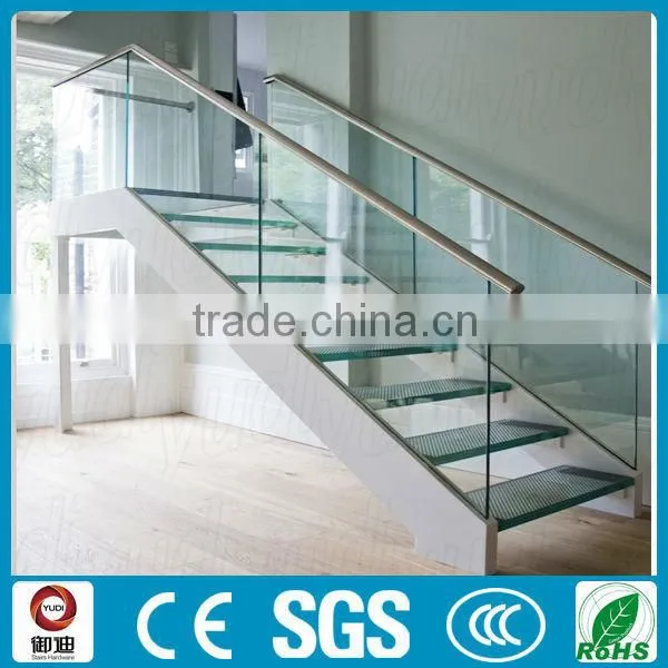 Interior Straight Tempered Glass Stair Glass Stair Prices for Sale--YUDI