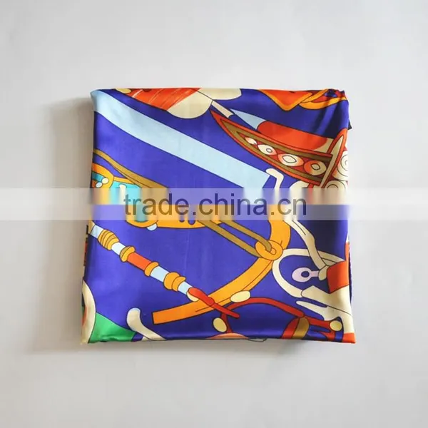 New Arrival Scarf 90*90cm Silk Screen Print Polyester Material Square Scarf photo-2