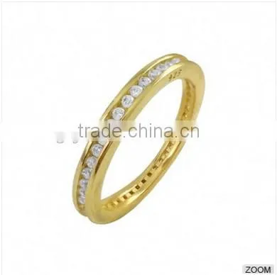 Gold Plated 925 Sterling Silver Light cz Silver Ring