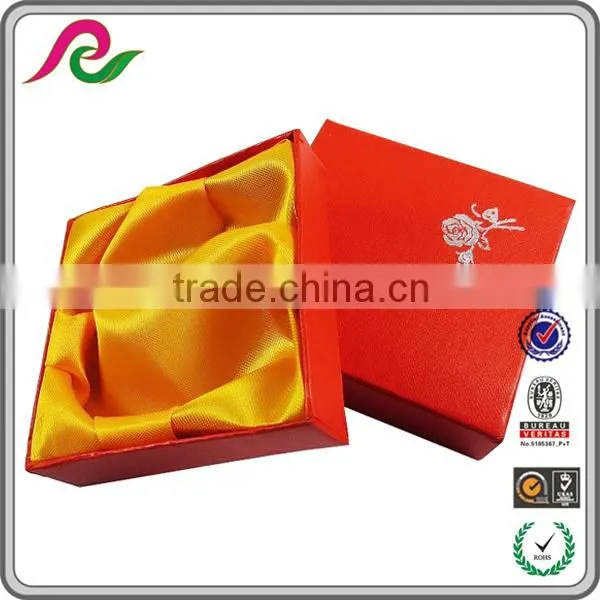 Red Cardboard Gift Box With Gold Logo Foil for Jewelry Packing photo-3