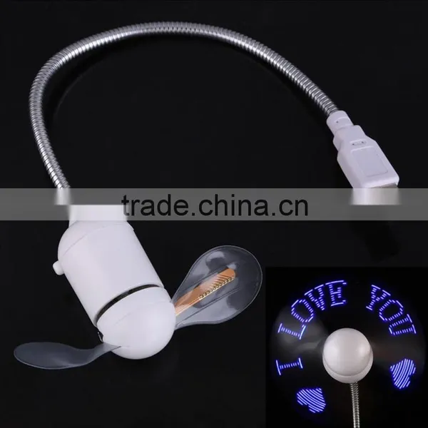 Smart Mini USB Bluetooth LED Message Fan Flexible Gooseneck Programmable For PC Notebook Soft PVC Fan Blade Plug and Play photo-4