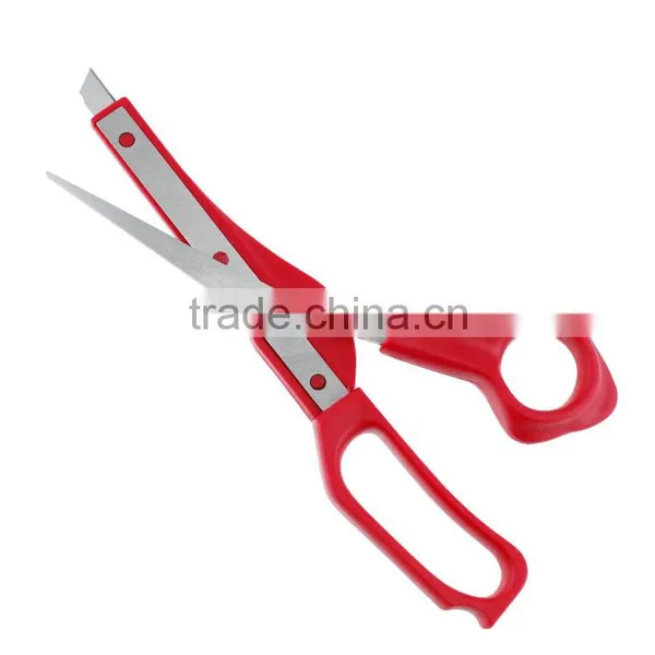 Red Creative Stainless Steel Scissors With Small Knife Office Scissors photo-3