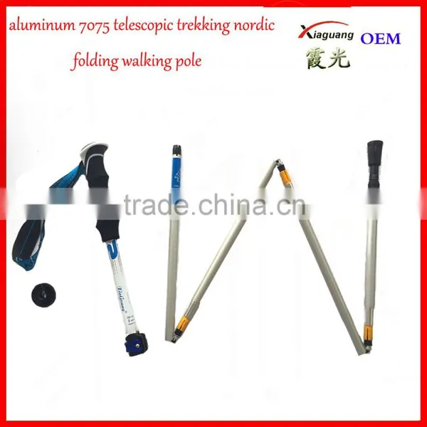 Aluminum 7075 Adjustable Foldding Trekking Pole Walking Sticks