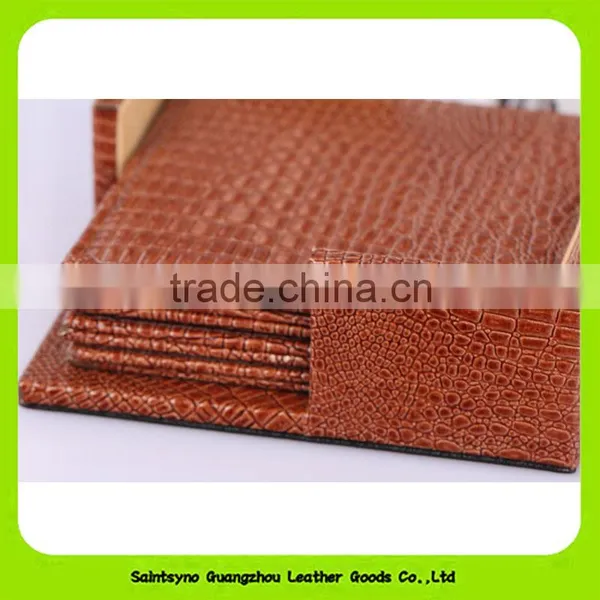 China Supplier Economic Square Pu Leather Coaster Wholesales Price 16035 photo-5