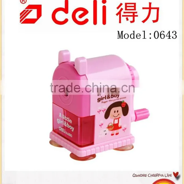 Deli Pencil Sharpenner Rotary Handle Pencil Sharpenner for Kids Model 0643