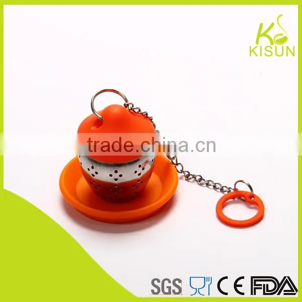 Silicone & Stainless Steel Tea Strainer Tea Infuser With Stand Mat