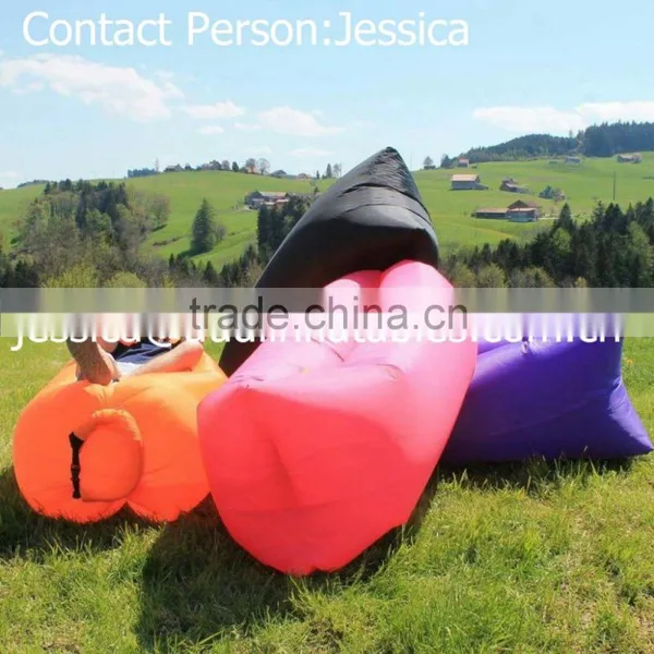 Waterproof Nylon Fabric Portable Inflatable Air Bed Sofa Laybag