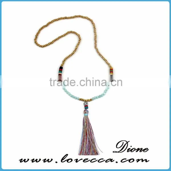 Personalized Customized Wholesale Fashion Yellow Tassel Pendant Necklace photo-3