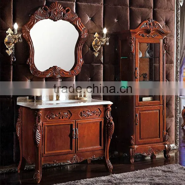 WTS3044 49 Inch American Style Antique Bathroom Cabinet Floor Standing Solid Carved Sink Bathroom Vanity Cabinets Combinatio photo-6
