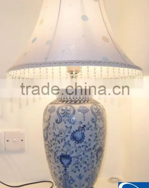 FOWDA Blue and White Porcelain Table Lamp